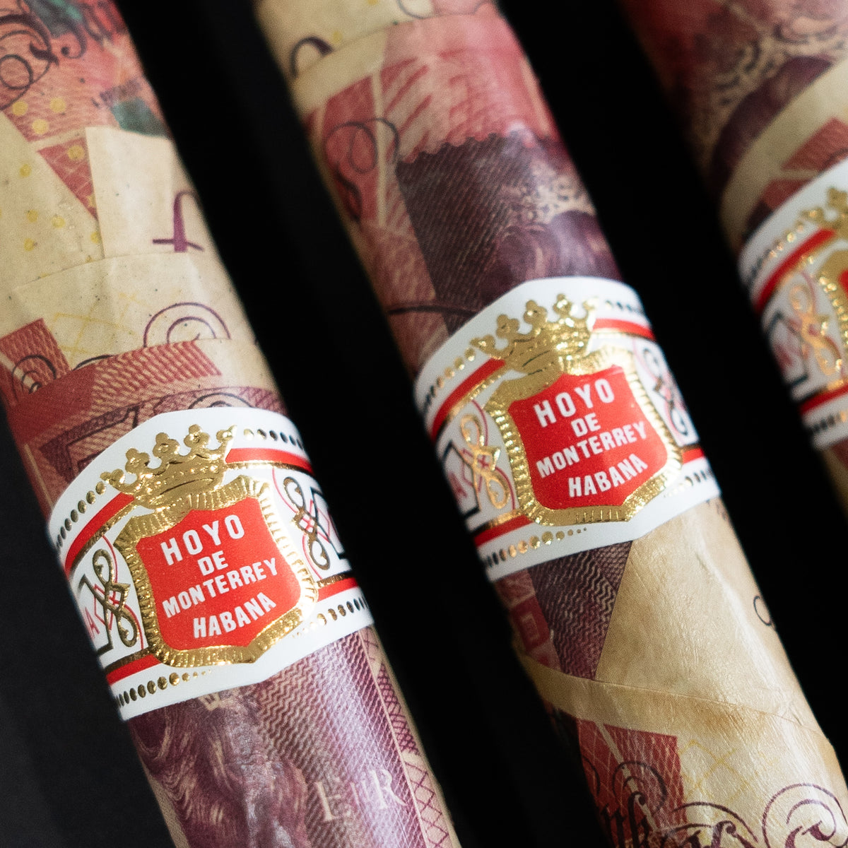 Smoking Bills 2.0 GBP luxury framed artwork featuring rolled cash cigars and stacked British pound notes