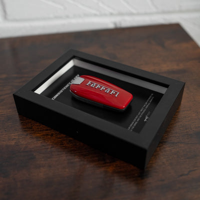 Consistency is Key Ferrari lifestyle wall display, motivational Ferrari artwork mounted in home setting by Apart Studio