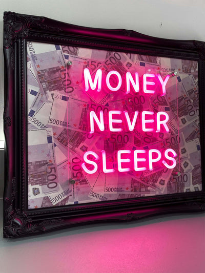 Money Never Sleeps V2 LED frame - EUR - Apart studio
