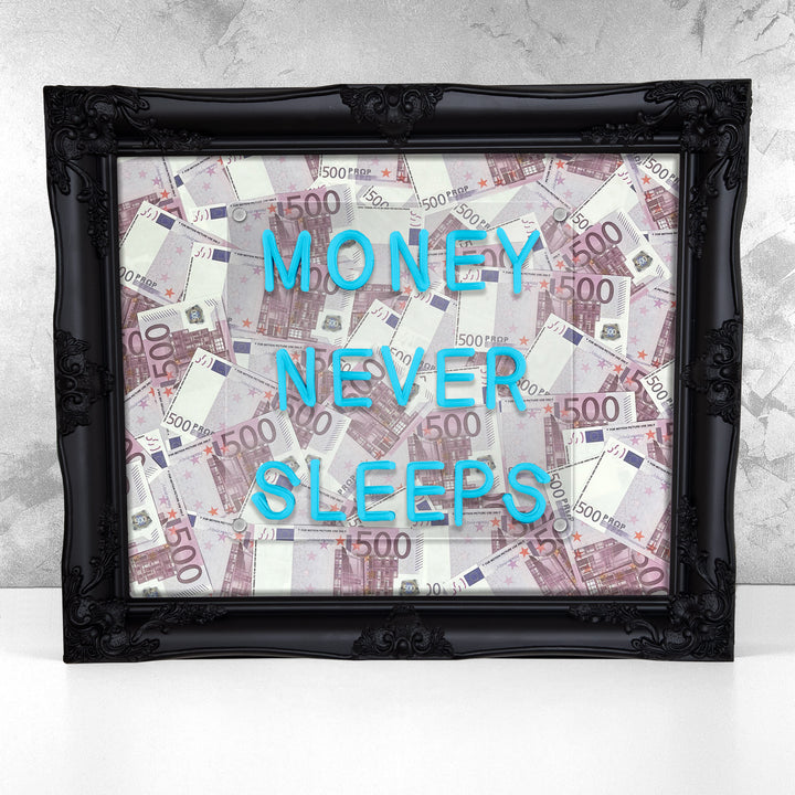 Money Never Sleeps V2 LED frame - EUR - Apart studio