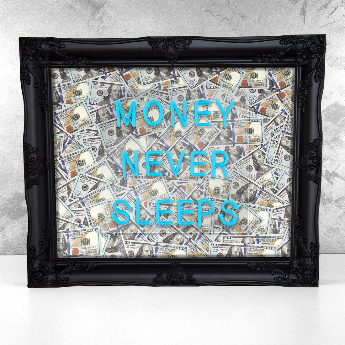 Money Never Sleeps V2 LED frame - USD - Apart studio