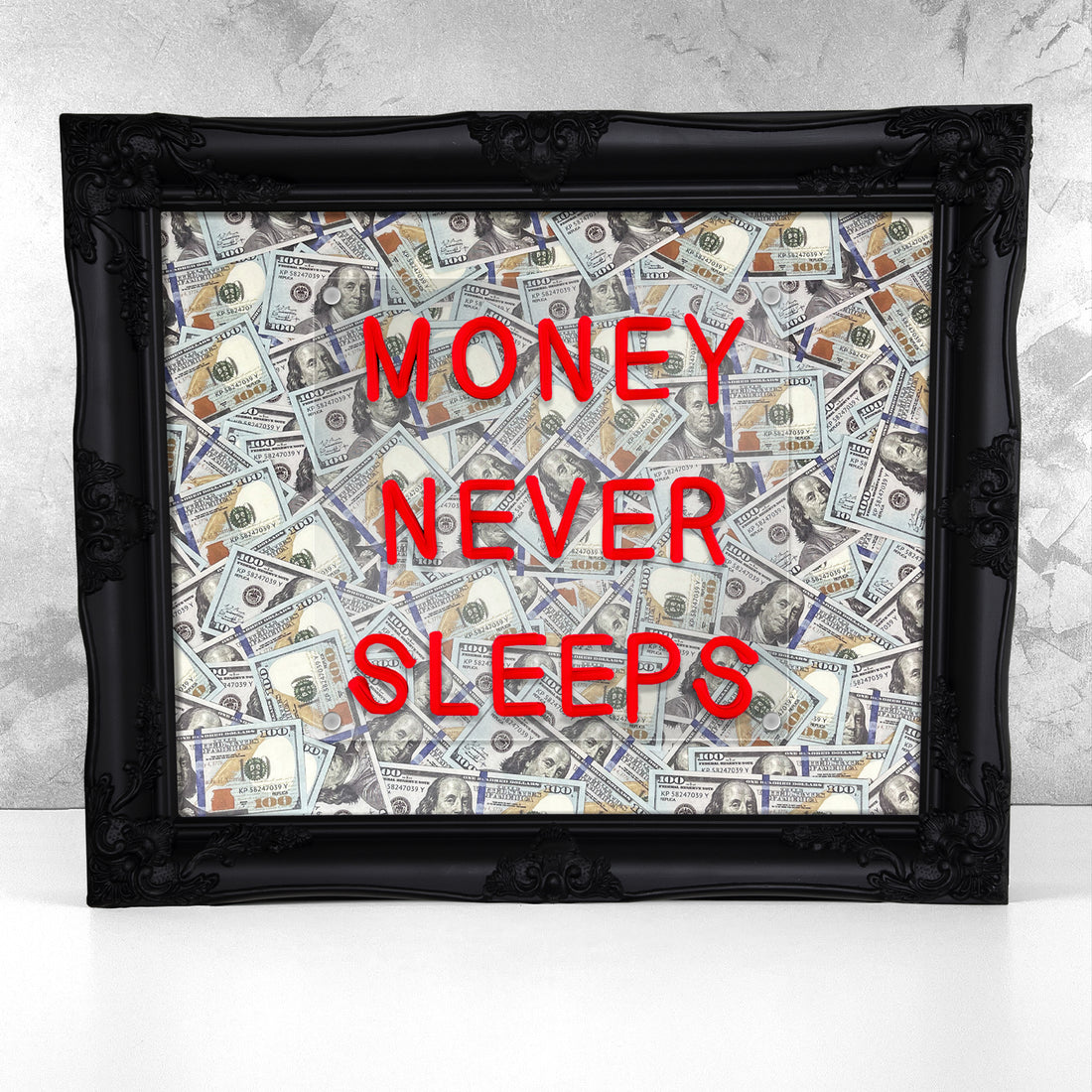 Money Never Sleeps V2 LED frame - USD - Apart studio