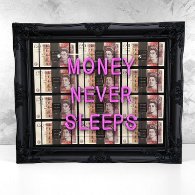 Money Never Sleeps V1 LED frame - GBP - Apart studio